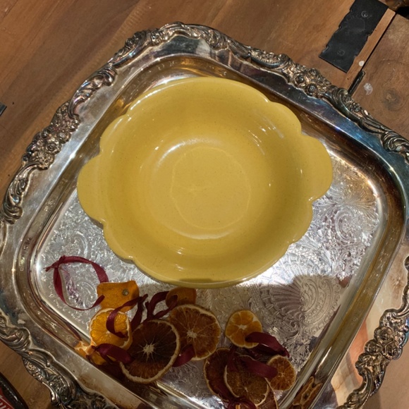 Frankoma 30B Sunshine Yellow Scalloped Bowl And Pedestal C13 Mug - Picture 2 of 11